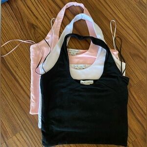 Elegant Black, Pink, and White Halter Top
